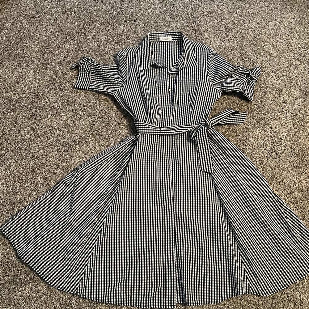 Classic Black and White Gingham Dress
